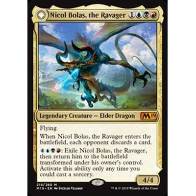 [EX+]破滅の龍、ニコル・ボーラス/Nicol Bolas, the Ravager《英語》【M19】