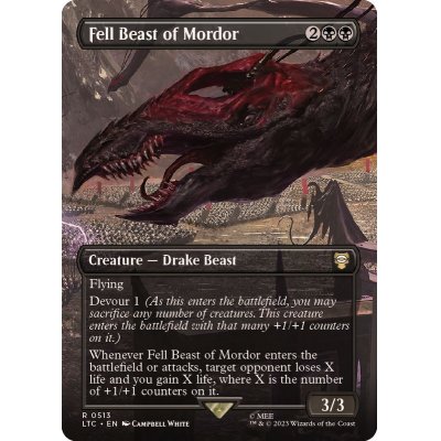 [EX+](FOIL)(フルアート)Fell Beast of Mordor《英語》【LTC】