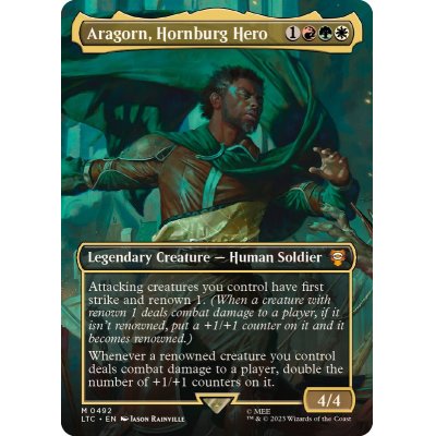 (FOIL)(フルアート)Aragorn, Hornburg Hero《英語》【LTC】