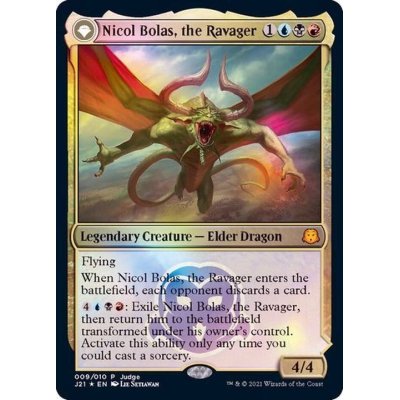 [EX+](FOIL)破滅の龍、ニコル・ボーラス/Nicol Bolas, the Ravager《英語》【Judge Promos】