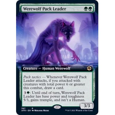 [EX+](FOIL)(フルアート)群れ率いの人狼/Werewolf Pack Leader《英語》【AFR】