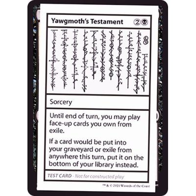 (PWマークなし)(2021)Yawgmoth's Testament《英語》【Mystery Booster Playtest Cards】