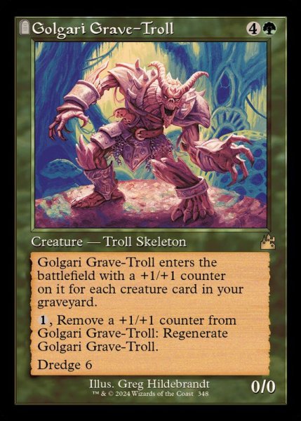 画像1: (ダブルレインボウFOIL)ゴルガリの墓トロール/Golgari Grave-Troll《英語》【RVR】 (1)