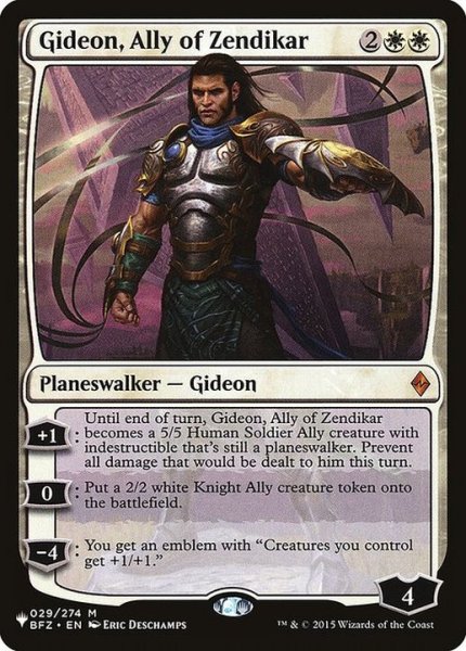 画像1: [EX+]ゼンディカーの同盟者、ギデオン/Gideon, Ally of Zendikar《英語》【Reprint Cards(The List)】 (1)